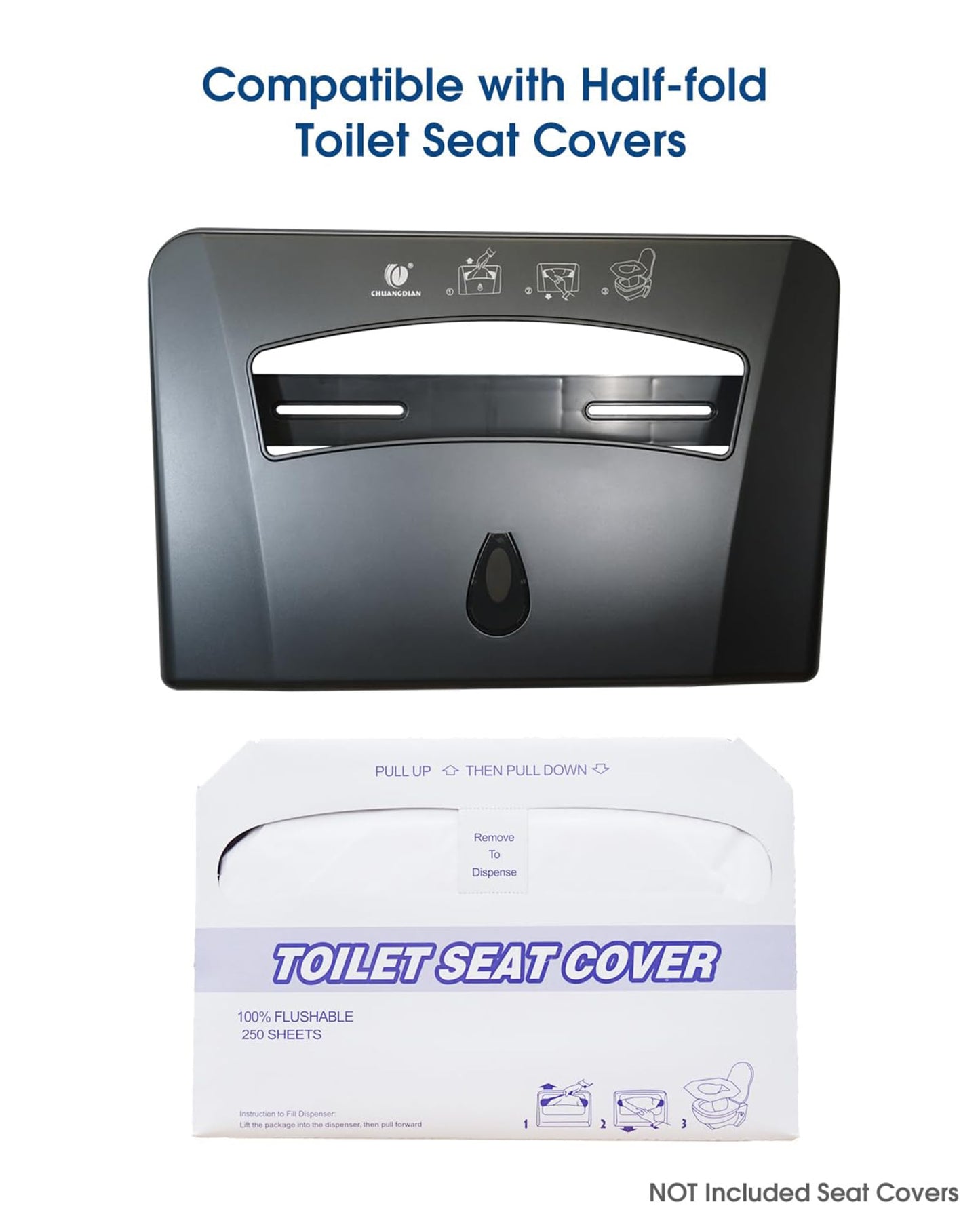 CHUANGDIAN Toilet Seat Cover Dispenser, Dark Grey, 2-Pcs