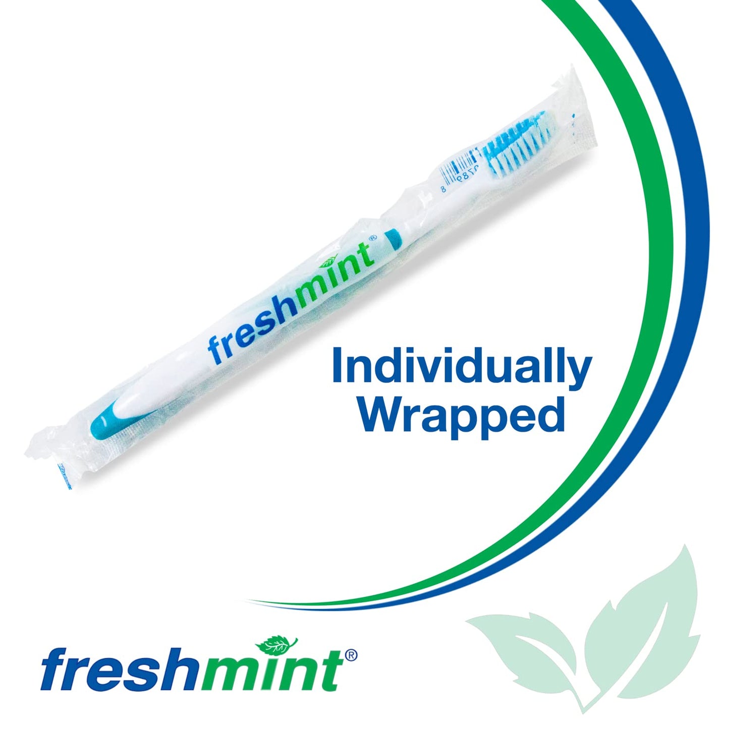 FRESHMINT (144 Pack) Individually Wrapped Premium Toothbrushes, Oversized Easy Grip Rubber Handle, Soft Multi Color Nylon Bristles, Bulk Packed, No Cutting or Tearing Apart Required.
