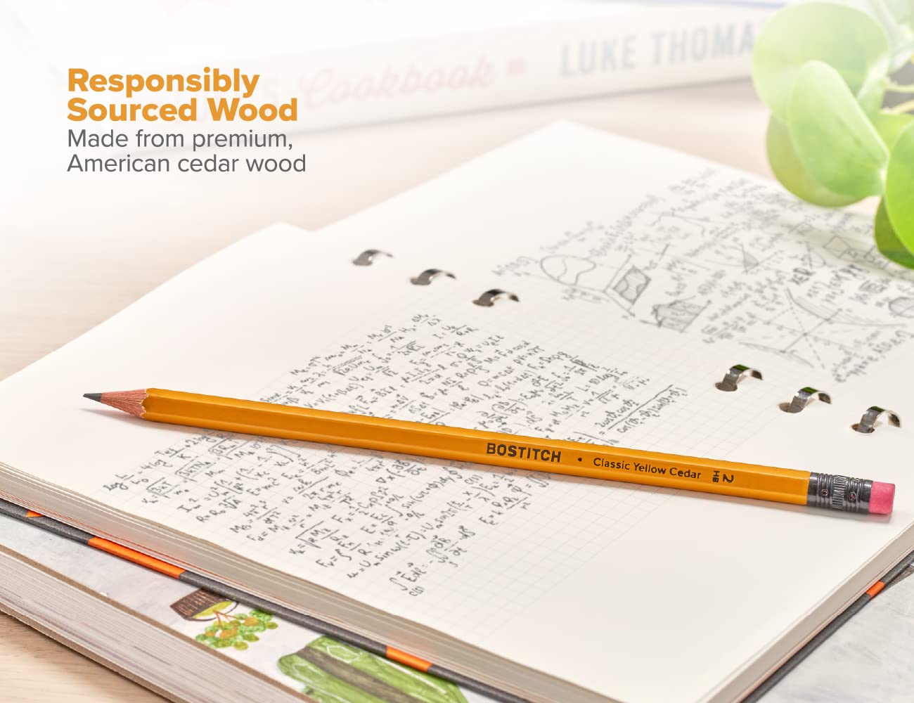Bostitch Office Premium #2 Pencils, American Cedar Wood, Pre-Sharpened, HB Graphite, 144-Pack