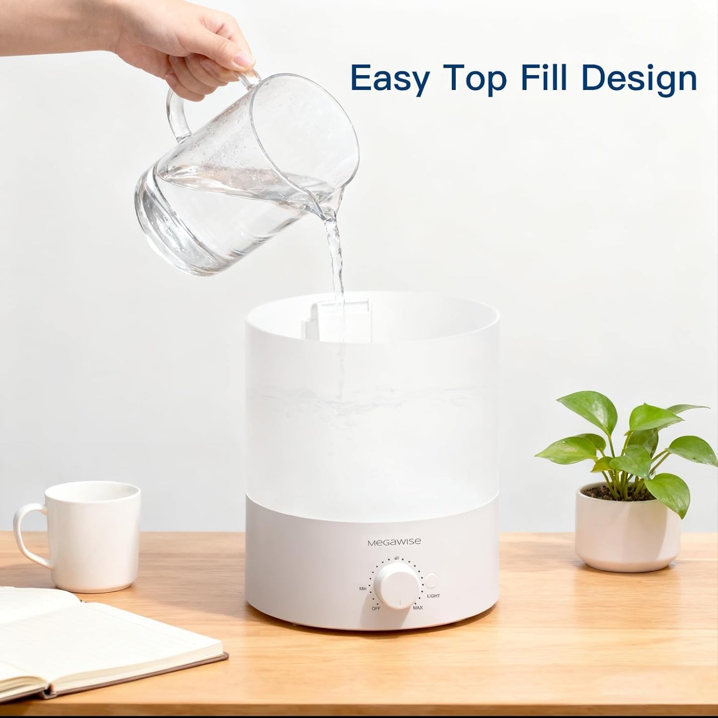 H1-XIT 2 Pack of 2L Cool Mist Humidifier, Top Refill, Nano Fine Mist Out Put, No Leakage for baby, bedroom, living room