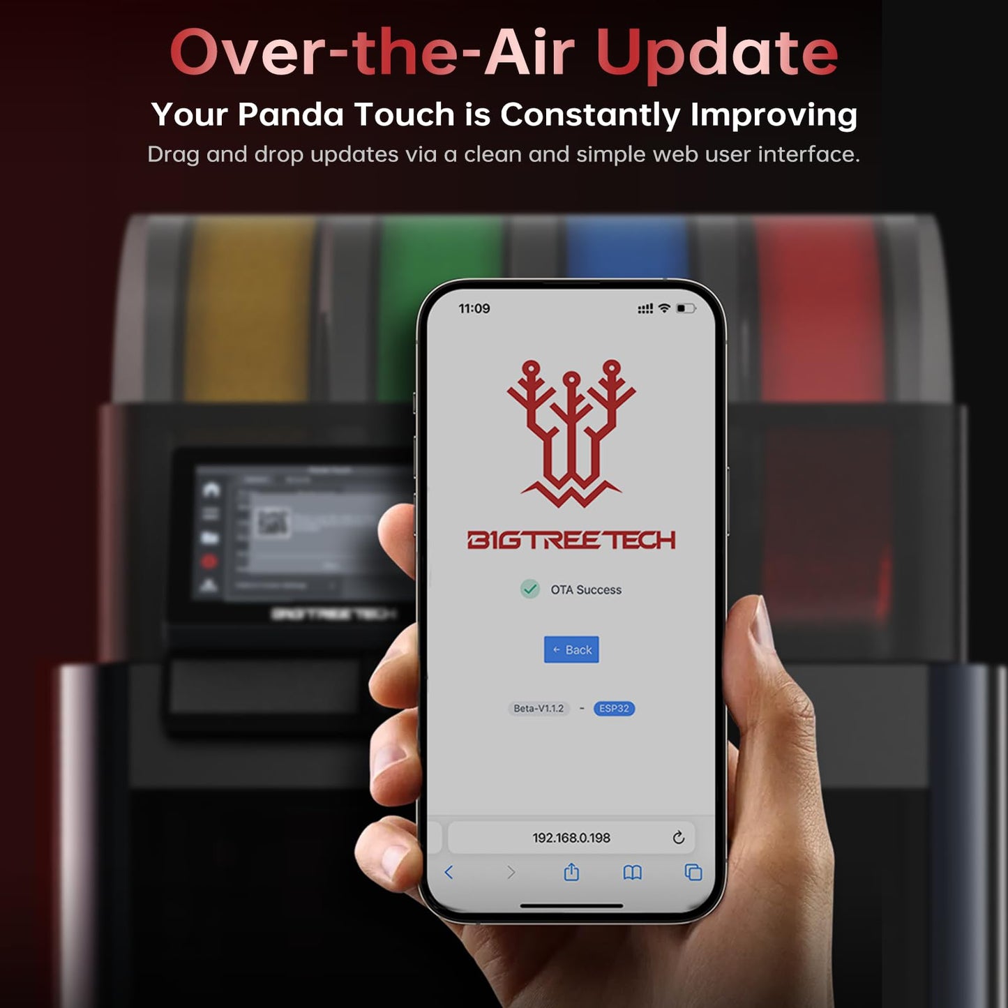 BIGTREETECH Panda Touch Compatible with Bambu-Lab P1P P1S X1C X1E A1 Mini 3D Printers Upgrade Touch Screen Kit Support Multi-Printers Management 2.4G WiFi Wireless Connection
