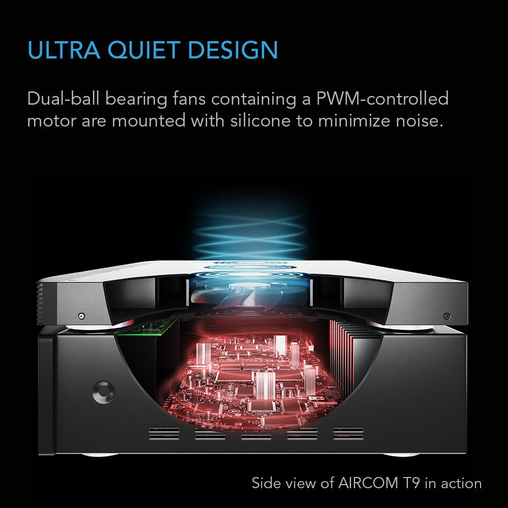 AC Infinity AIRCOM S7, Quiet Cooling Fan System 12" Top-Exhaust for Receivers, Amps, DVR, AV Cabinet Components