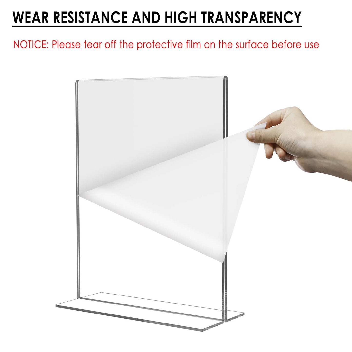 Relx Acrylic Sign Holder 8.5 x 11, Plastic Frame Flyer Holder, Double Frames Clear Acrylic Display Stand for Store, Restaurant (10 pack)