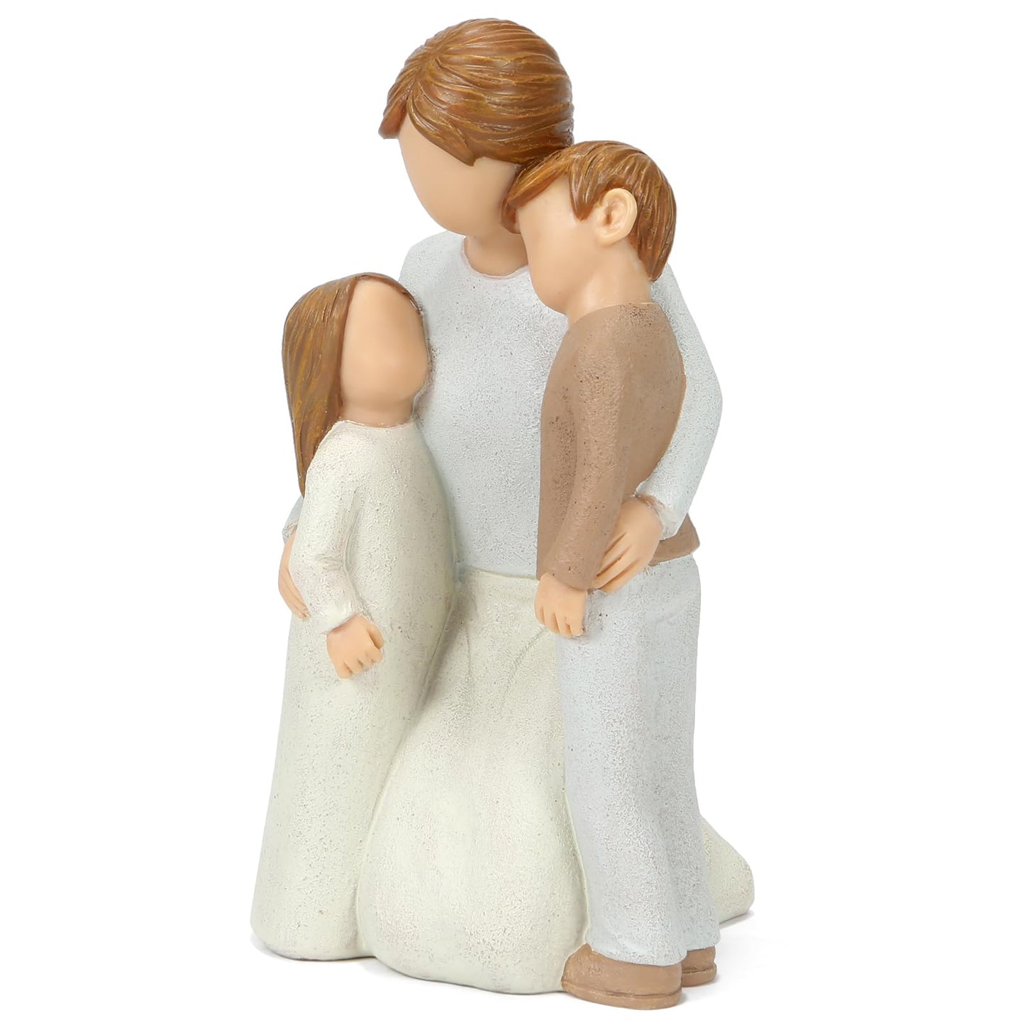 Symbullize Mom and 2 Kids Figurines, Mother Cuddle Kids Statues, Sculpted Hand-Painted Figures Love My Mom Gift for Mother’s Day Anniversary Birthday Christmas