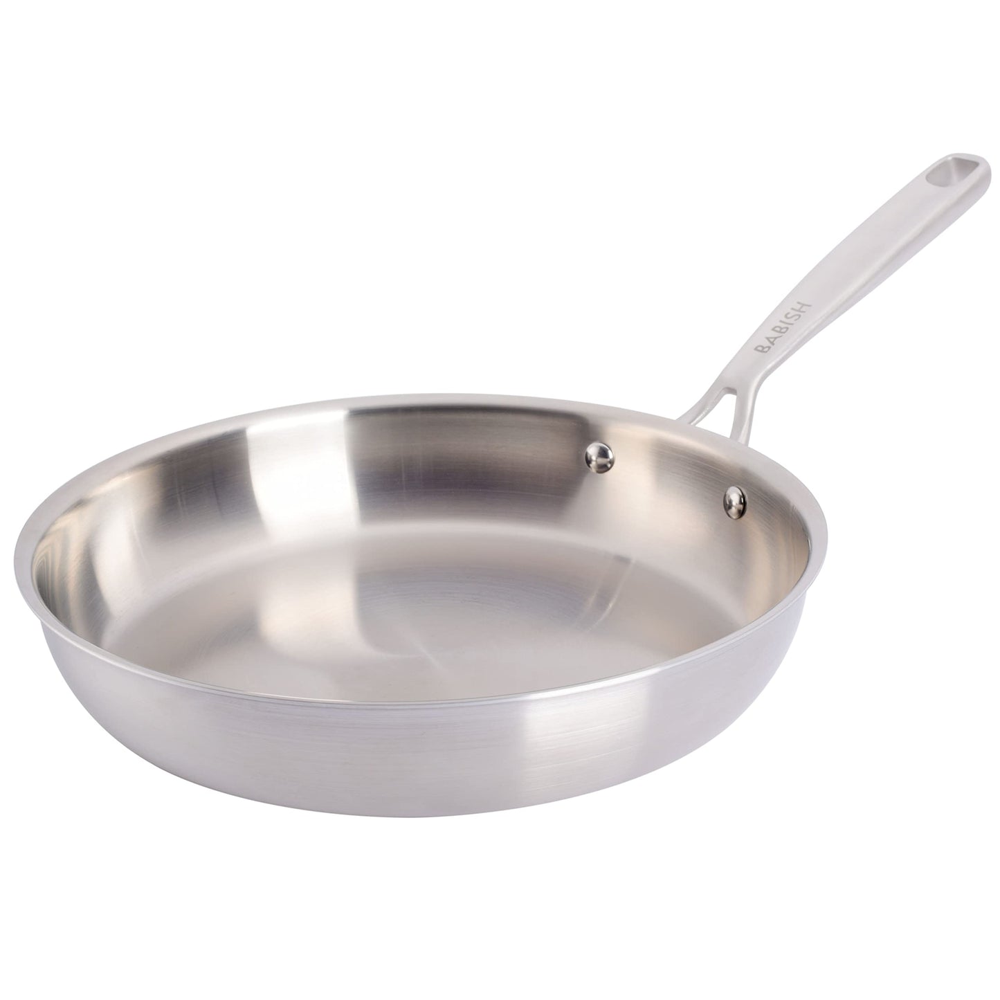 Babish 10-Inch Tri-Ply Stainless Steel Frying Pan – Professional Grade Skillet for Searing, Sautéing & Everyday Cooking