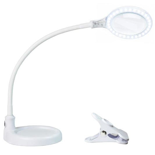Brightech LightView Pro Flex 2 in 1 Magnifying Desk Lamp, 1.75x Light Magnifier, Adjustable Gooseneck Magnifying Glass with Light for Crafts, Reading, Close Work