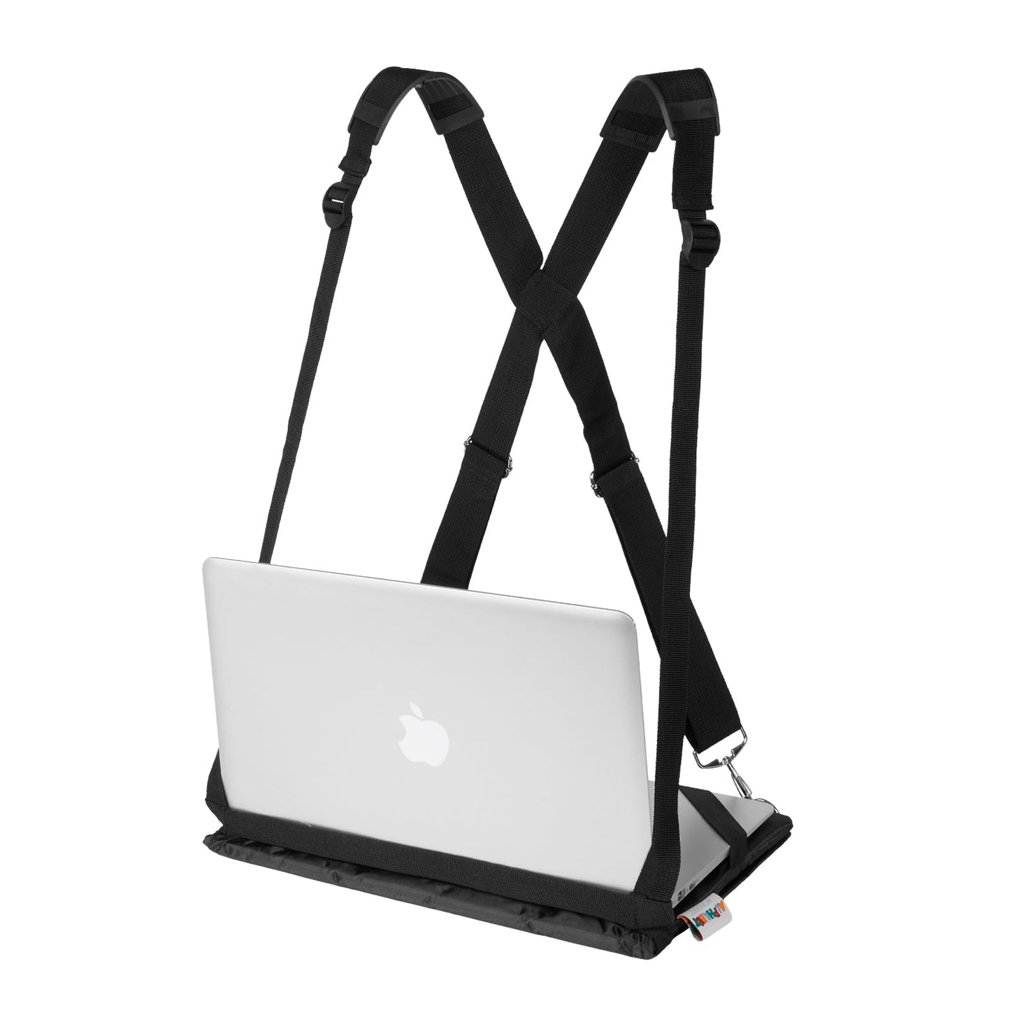 ALPHABET WONDERS Laptop Harness - Wearable Laptop Stand for Up to 17" Laptops, Tablets & E-Readers - Adjustable Straps, Includes Memory Foam Mouse Pad (14 Inch)