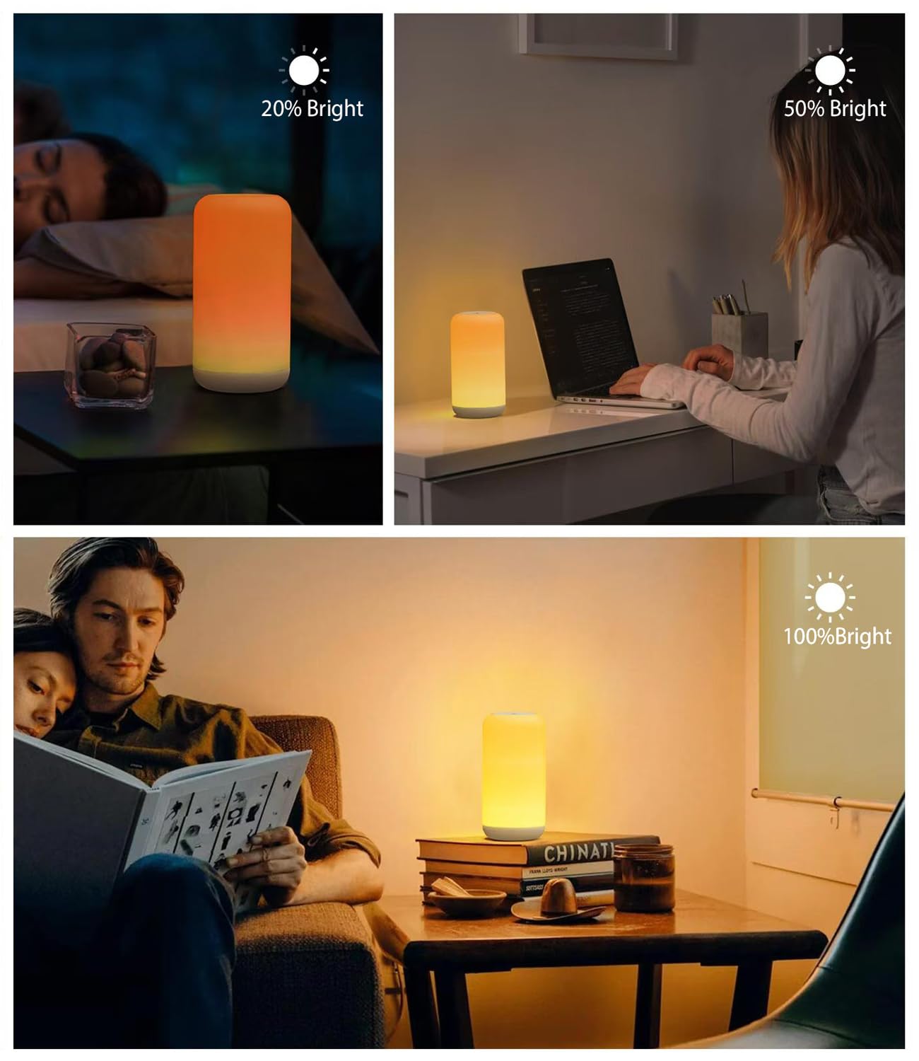 Long Distance Touch Lamps- App Touch Lamps to Keep in Touch and Express Your Miss with Relatives Friends Lovers Classmates etc, No Time or Location Limit - Set of 2