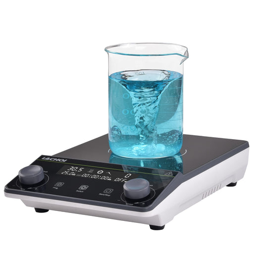 LACHOI Magnetic Stirrer 5.9 inch Magnetic Stir Plate with stir bar LCD Display 100-1600RPM Max Stirring Capacity 5000ml Digital Magnetic Stir Plate Magnetic Mixer Lab Stirrers(No Heating)