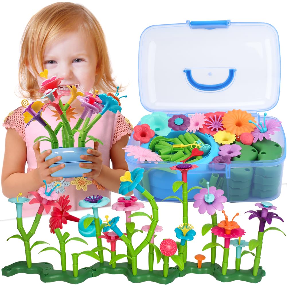 Visit the BIRANCO. Store BIRANCO. Flower Garden Building Set - Grow up! Fun Stacking Toys for Toddlers and Kids Age 3-6 Year Olds, Educational Activity for Preschool, Cool STEM Gardening Gifts for Girls (138 PCS)