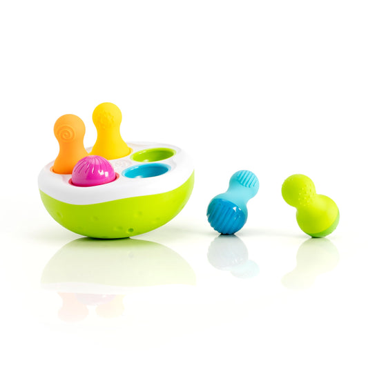 Fat Brain Toys SpinnyPins, Kids Preschool, Spinning and Sorting Building Sets, Early Development Toy for Babies Aged 18 Months and Older, Multicoloured