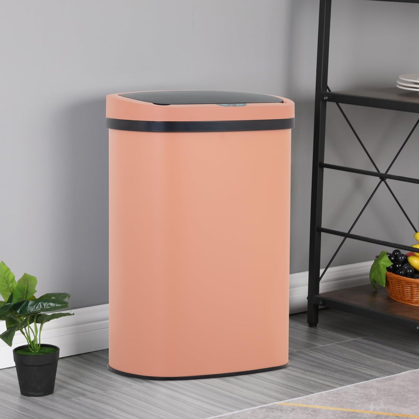 FDW Garbage Can 13 Gallon 50 Liter Kitchen Trash Can for Bathroom Bedroom Home Office Automatic Touch Free High-Capacity with Lid Brushed Stainless Steel Waste Bin