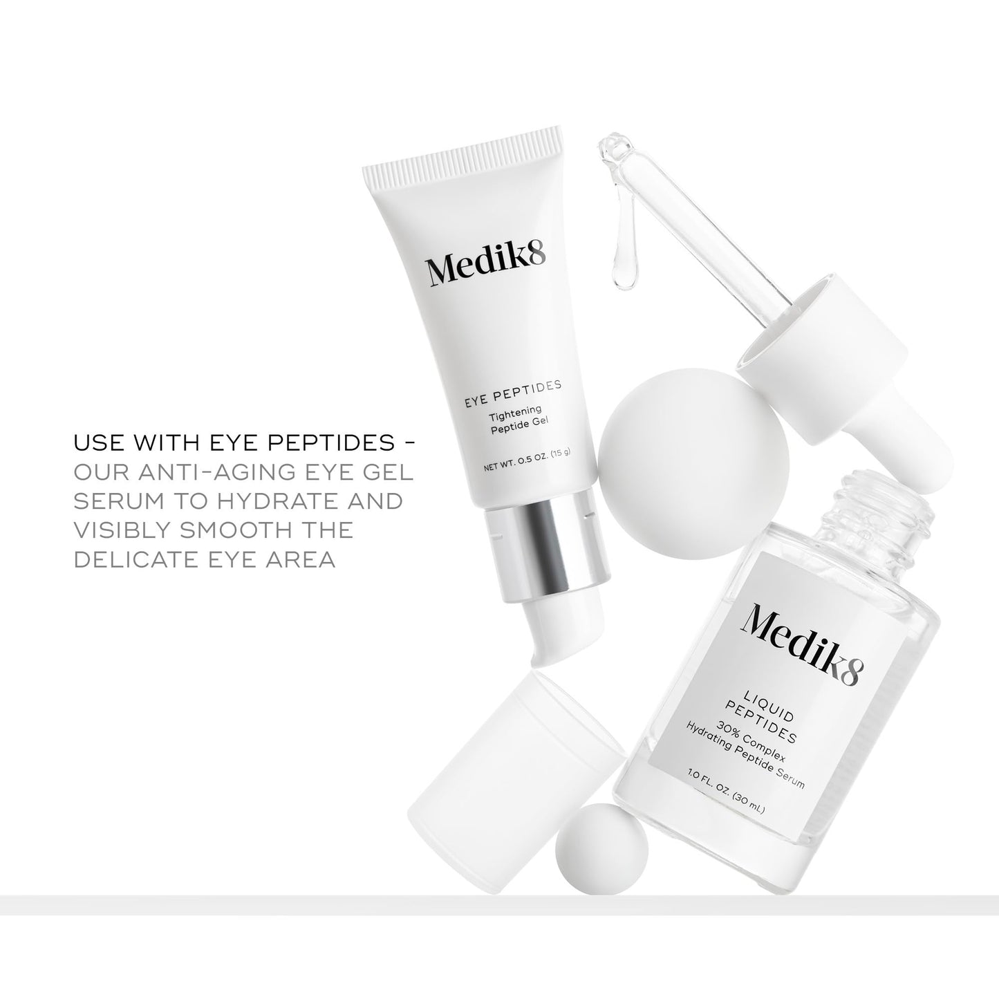 Medik8 Liquid Peptides - Advanced Regenerating Multi Peptide Serum - Smooths Wrinkles and Fine Lines - Hydrating, Brightening, Plumping - 1.0 oz