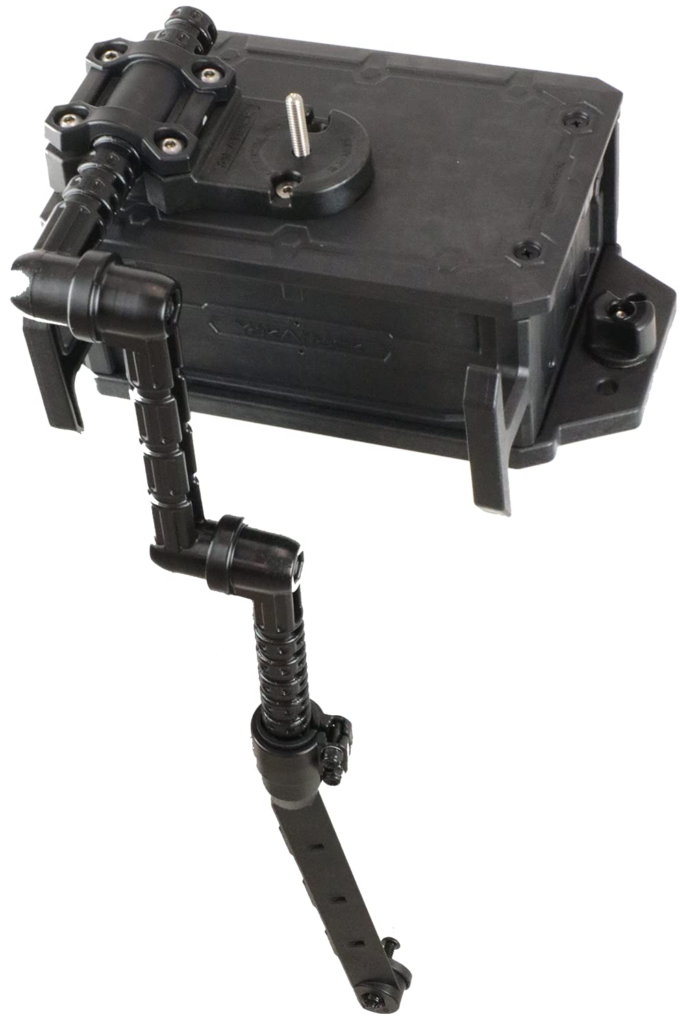 YakAttack CellBlok with Switchblade Transducer Arm | Track-Mounted Battery Box & Adjustable Fish Finder Mounting System for Kayaks | No-Drill, Easy Install | Made in USA