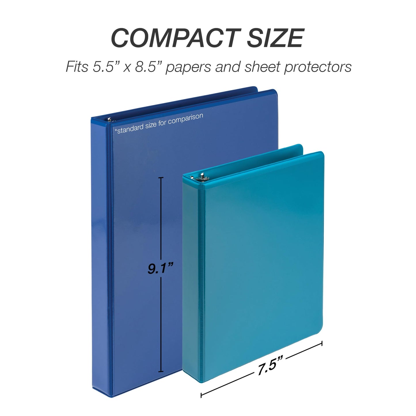 Samsill Economy 1 Inch Mini 3 Ring Binder, Round Ring Binder, Holds 5.5 x 8.5 Inch Documents, Customizable Cover, 1" View, 6-Pack, Assorted Fashion