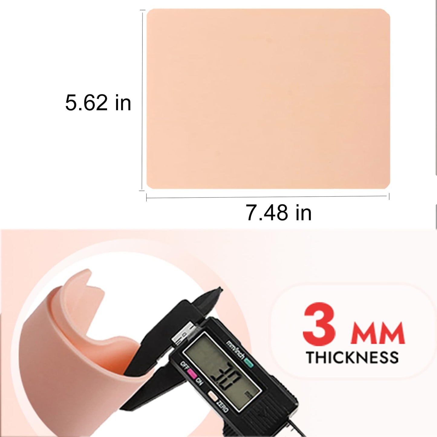 20Pcs Tattoo Skin 3MM - Urknall Fake Skin 3mm Blank Tattoo Practice Skin Fake Skin Tattoo Double Sides Tattoo Skin for Beginners and Tattoo Artists Tattoo Supplies