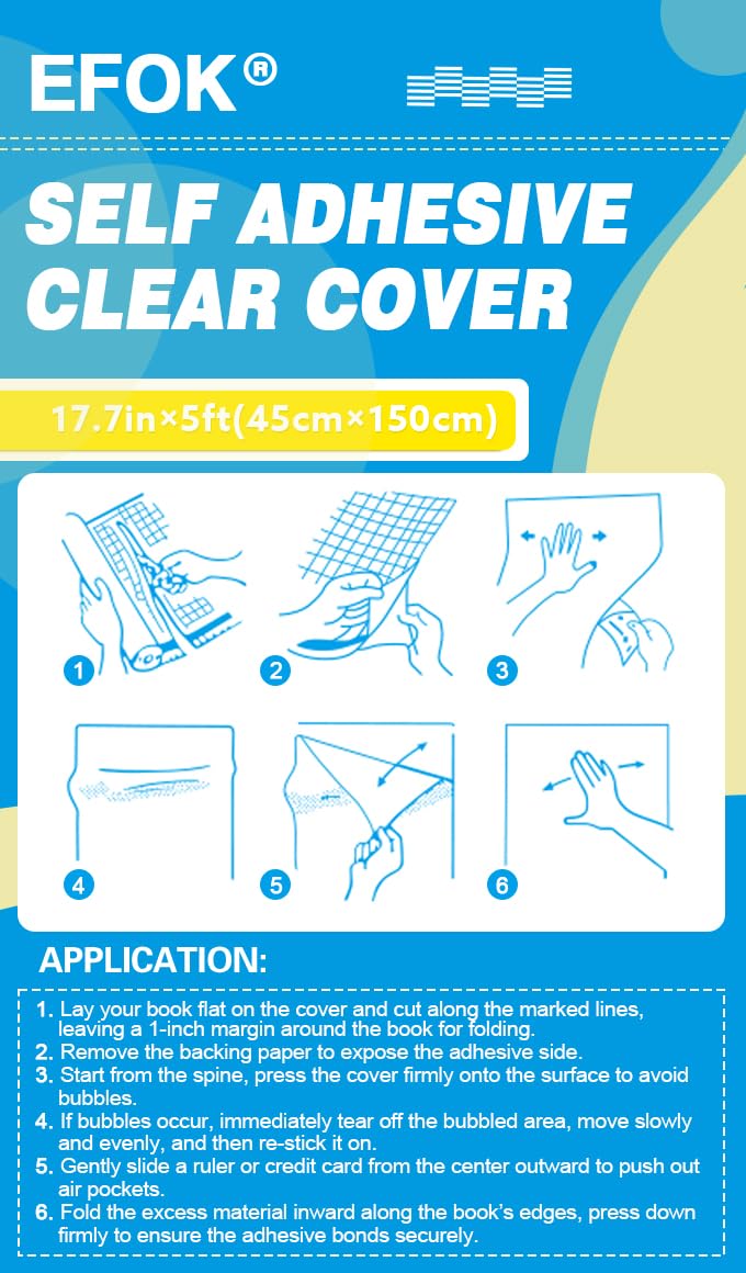 28 Pack Clear Contact Paper Book Cover - 17.7in×5ft Total 140ft, Self-Adhesive Protector for Crafts, Clear Contact Paper Roll Peel and Stick for Books
