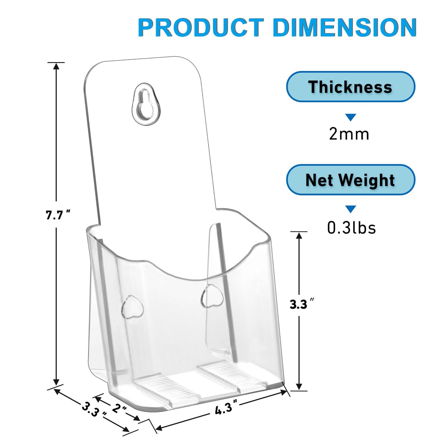 xydstay 12 Pack Acrylic Brochure Holder 4x9 Inches Slant Back Design, Clear Display Stand, Plastic Table Stand Sign Holder,Pamphlet Holder Flyer Holder, Acrylic Display Stand