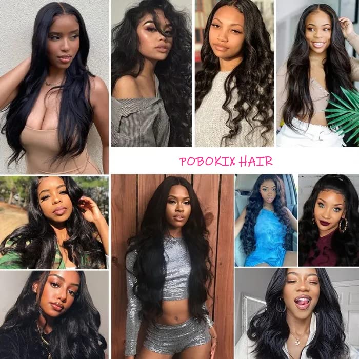 Body Wave Brazilian Clip in Hair Extensions Human Hair 8Pcs Remy Hair Extensions Clip ins for Black Women with 18Clips 120g (18inch, Natural Black)