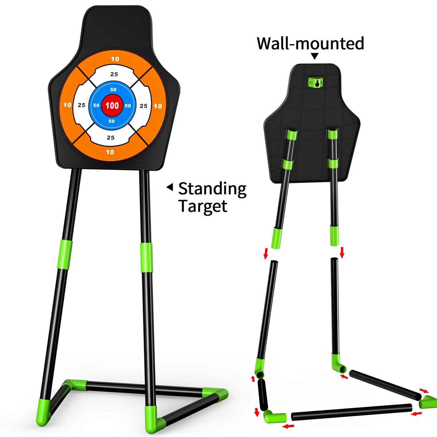 TEMI Bow and Arrow Set for Kids with LED Lights-Archery Set with 10 Suction Cup Arrows, Quivers & Standing Target, Outdoor Toys for Kids Boys & Girls Ages 3-12 Years Old