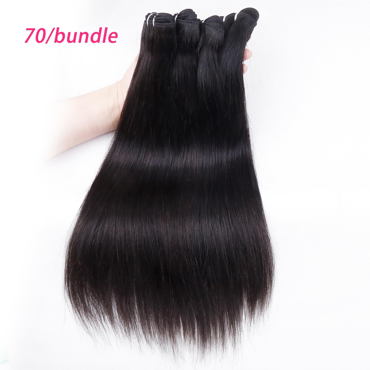 Afrodiva Straight 3 Bundles Human Hair 16 18 20 Inch 100% Unpro cessed Brazilian Virgin Human Hair Bundles Double Weft Weave Bundles Straight Hair 70g/Bundle Hair Natural Color