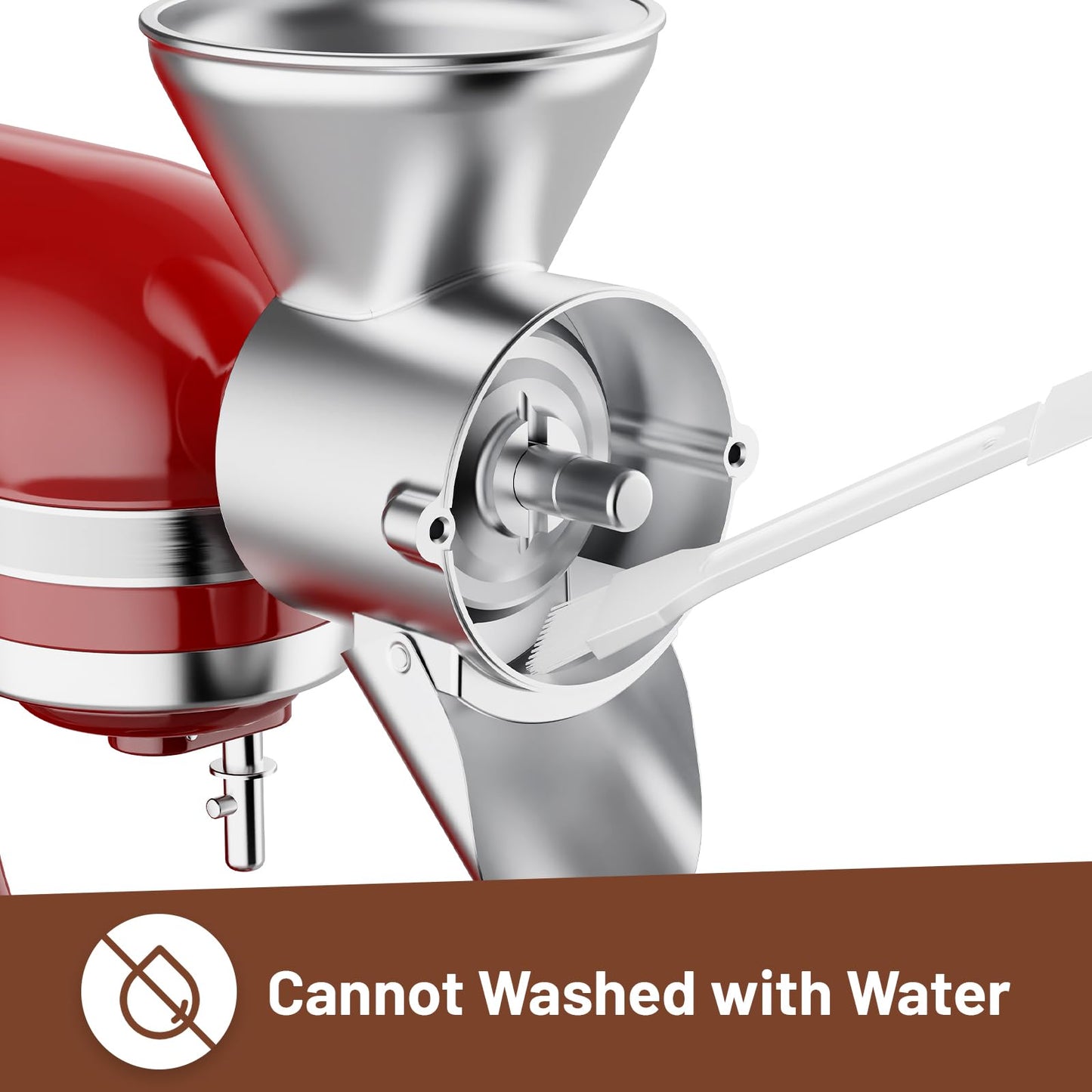Grain Mill Attachment for Kitchenaid Stand Mixer, All Metal 9 Levels Flour Mill for Kitchenaid, Suitable for Fully Dried Low-Moisture, Low-Oil Grains, Grain Corn, Millet, Wheat and Cereals