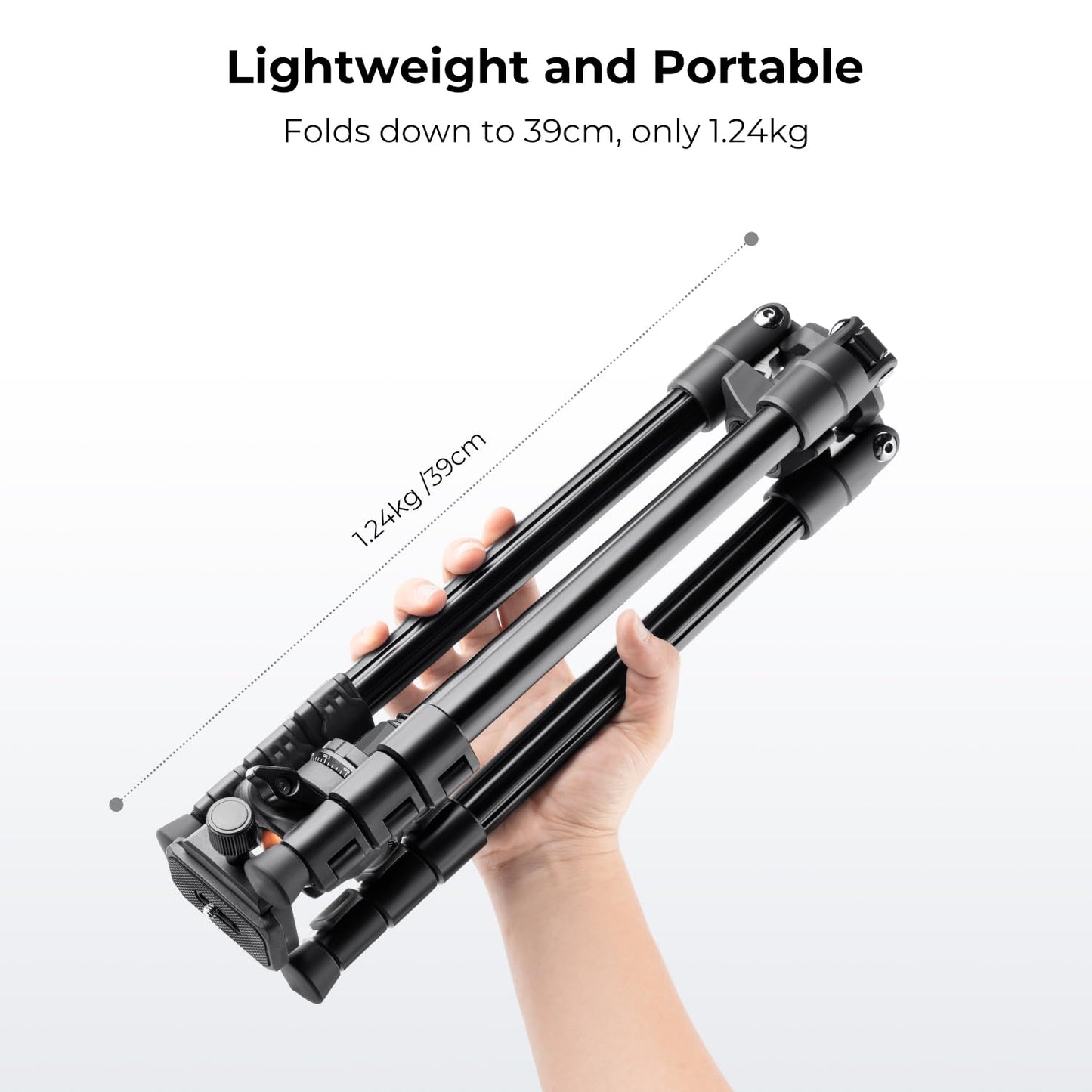 K&F Concept 64 inch/163cm Camera Tripod,Lightweight Travel Outdoor DSLR Tripods with 360 Degree Ball Head Load Capacity 8kg/17.6lbs,Cellphone Clip for Smartphone Live Streaming Vlog K234A0+BH-28L