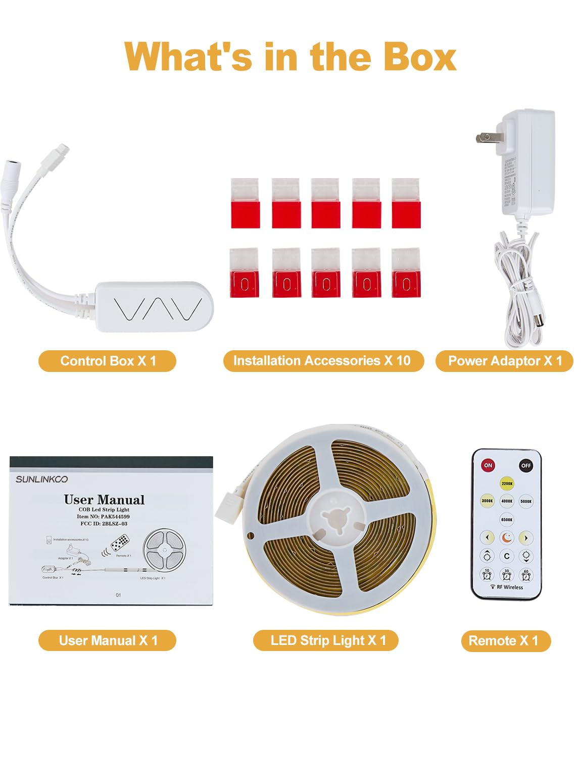 COB LED Strip Light 16.4ft, Dimmable 2300K-6500K White CCT Tunable, DC 24V Cuttable LED Tape Light, High Density 3040 LED 36W CRI 90, APP Remote Control, Music Mode, For Home DIY, Living Room, Bedroom