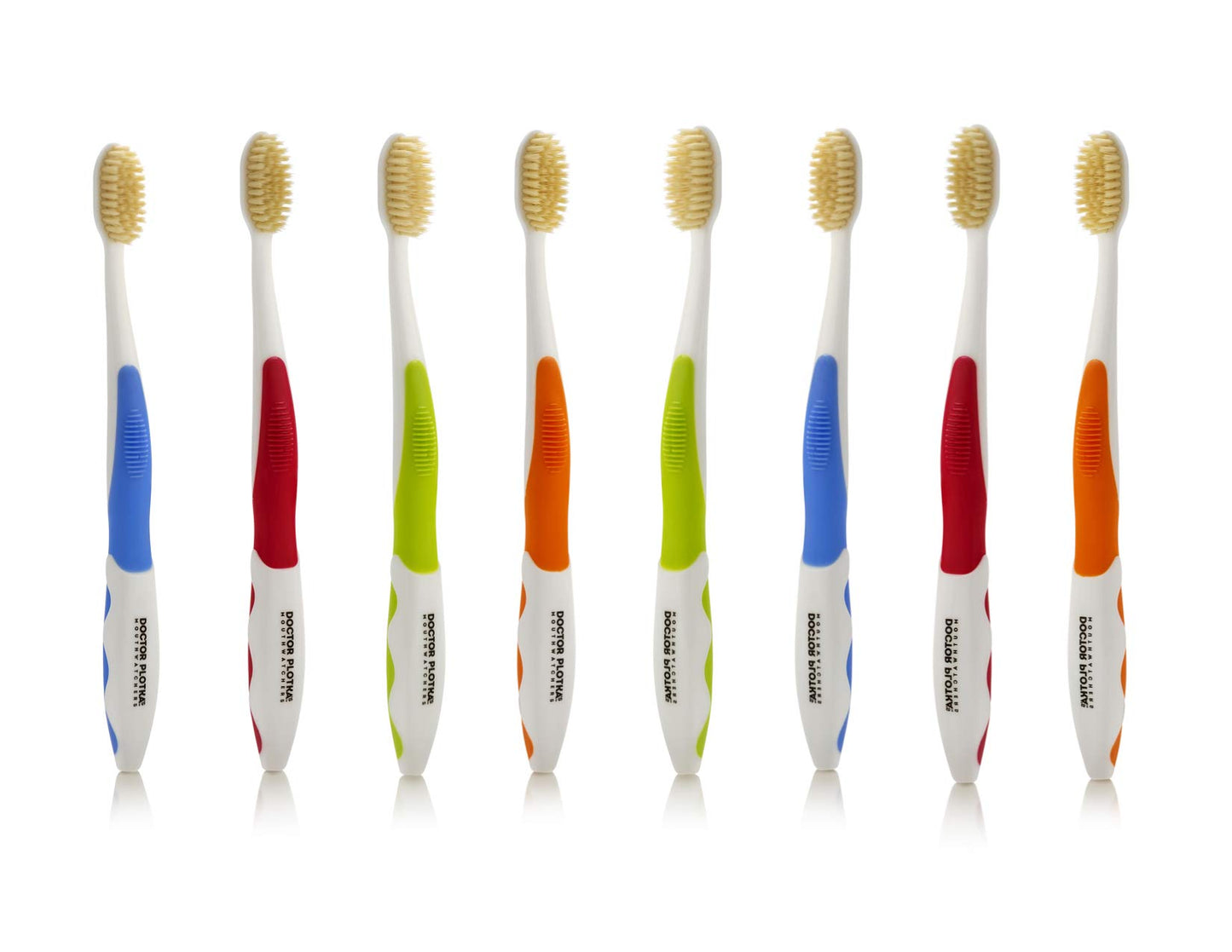MOUTHWATCHERS Soft Flossing Toothbrushes, 8 Pack Manual Toothbrush for Adults, Ultra Clean Toothbrush, Good for Sensitive Teeth and Gums, by Dr. Plotka's, Multicolor