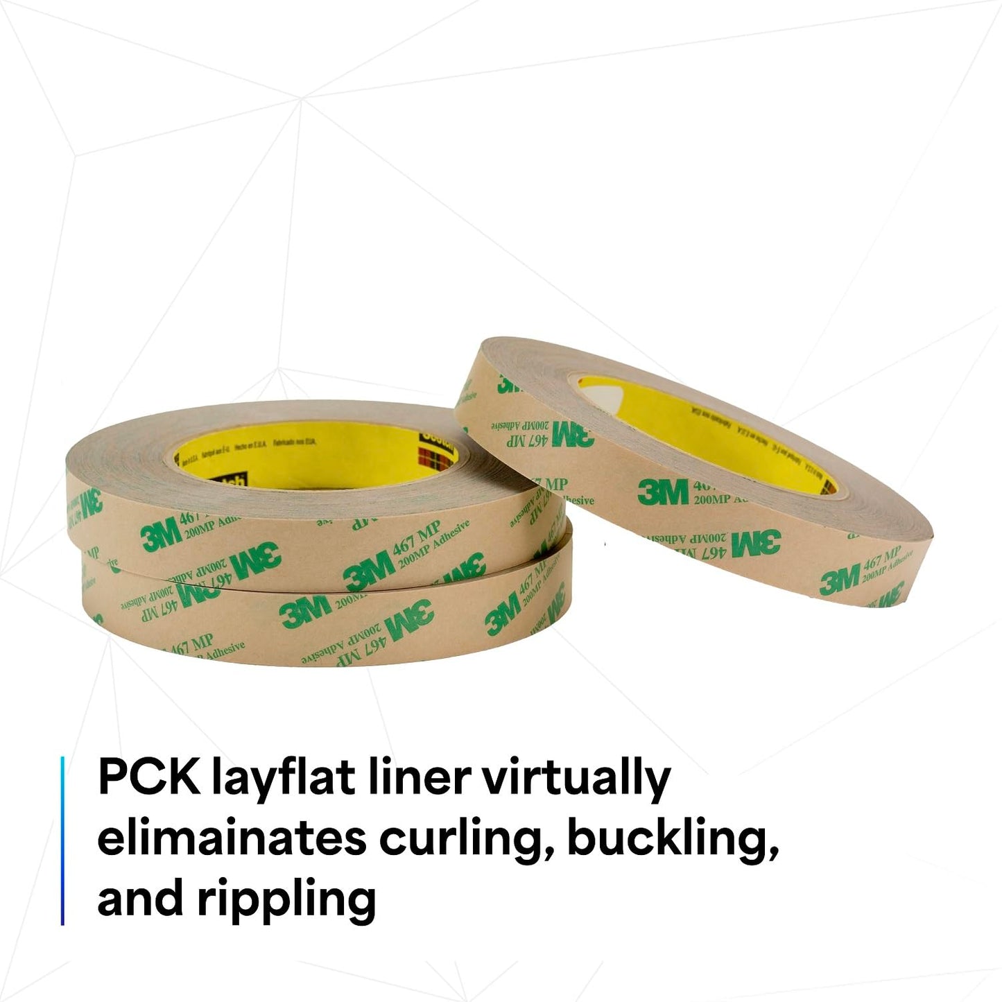 3M 468MP Adhesive Transfer Tape, Bonding & Laminating, Clear, 12 in x 20 yds, 1 Roll