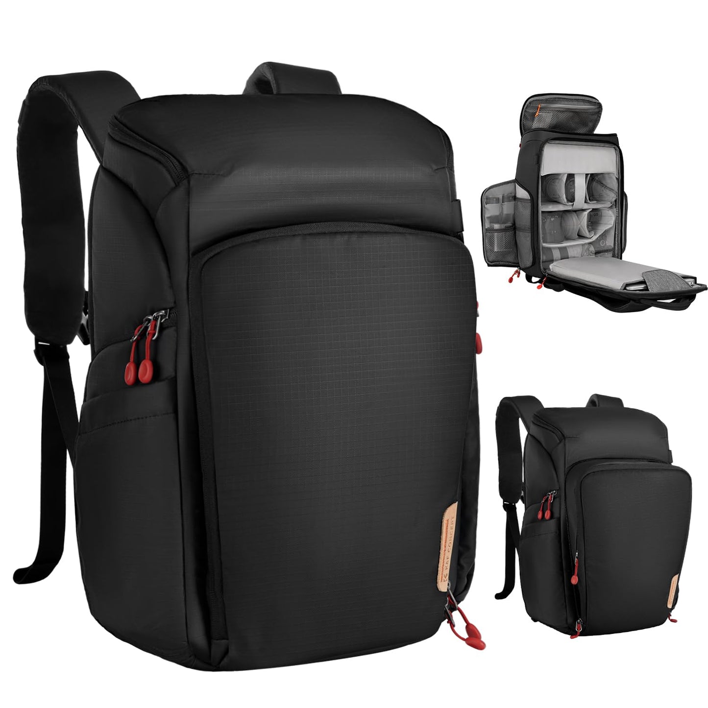 K&F CONCEPT Camera bag Backpack Waterproof 25L Large Capacity Camera Case with Raincover 15.6 Inch Laptop Compartment Compatible with Canon/Nikon/Sony/DJI Mavic Drone Travel Camera Backpack