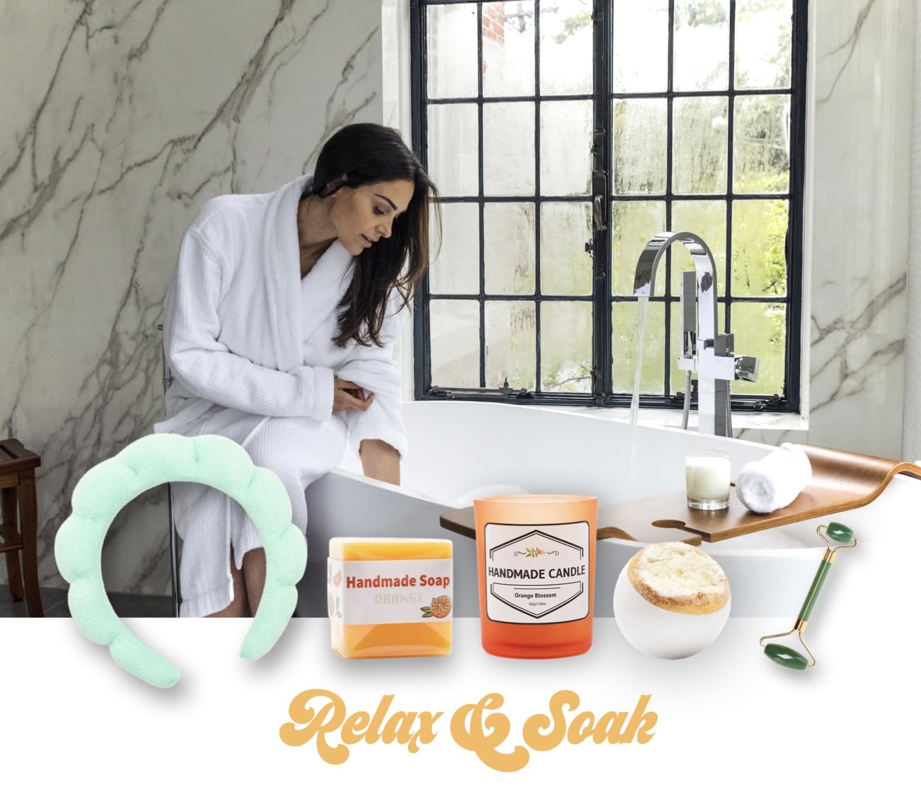Sunny&Wise Care Package For Women - Designed in USA - Self Care Gifts After Surgery, Get Well Soon, Orange Fruit Themed, Thinking of You, 12 Oz Good Vibes Tumbler
