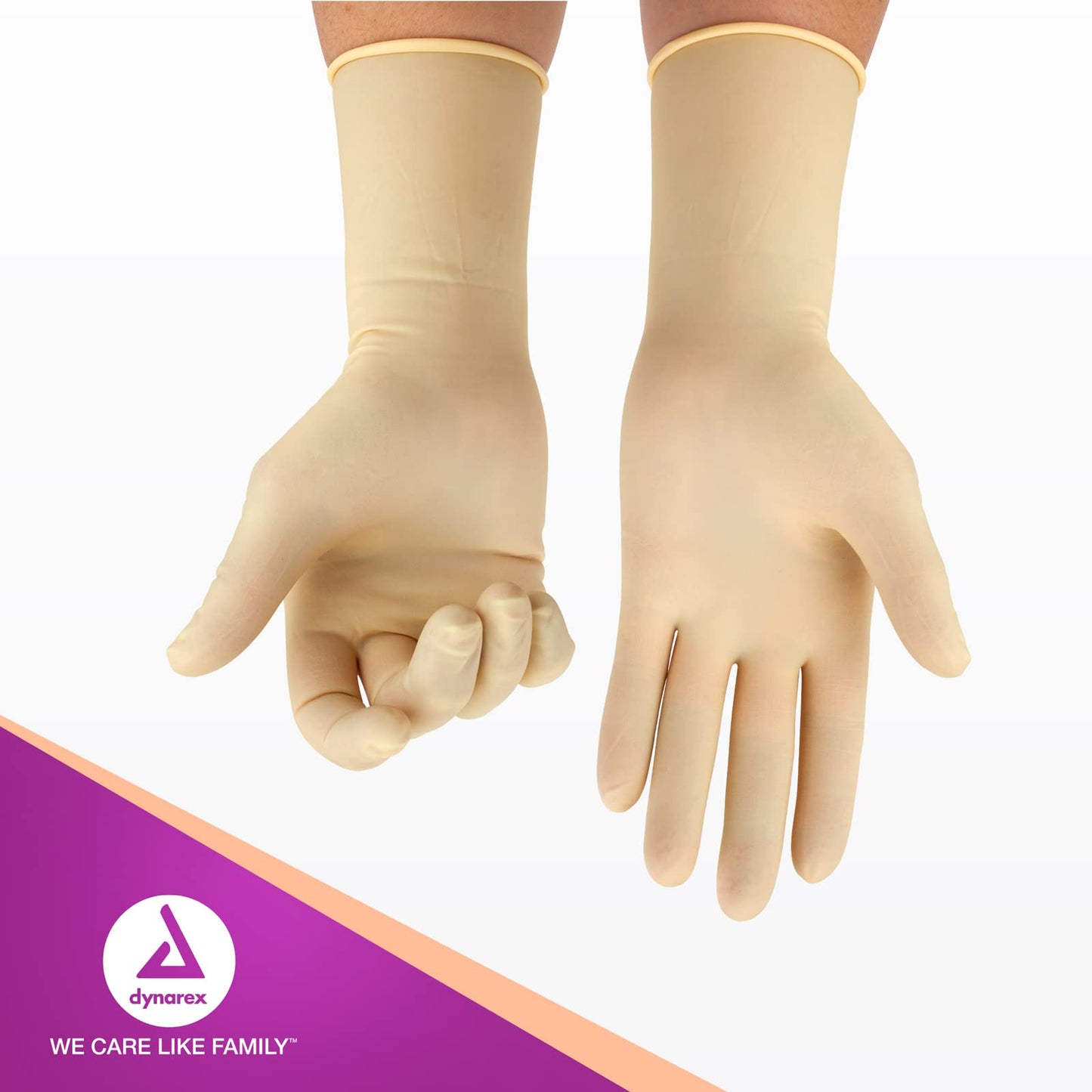 Dynarex Sterile Disposable Latex Surgical Gloves, Powder-Free, Sterilely Packaged in Pairs, Professional Medical and Healthcare Use, Veterinary Clinic, Bisque, Size 6.0, 1 Box of 50 Pairs of Gloves