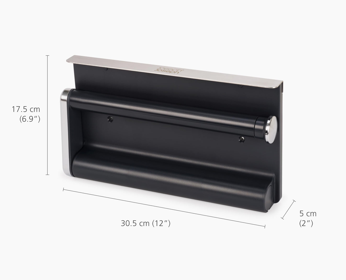 Joseph Joseph RollGrip Under Cabinet Paper Towel Kitchen Roll Holder, Space-Saving, Fits up to 5.5" Diameter Rolls