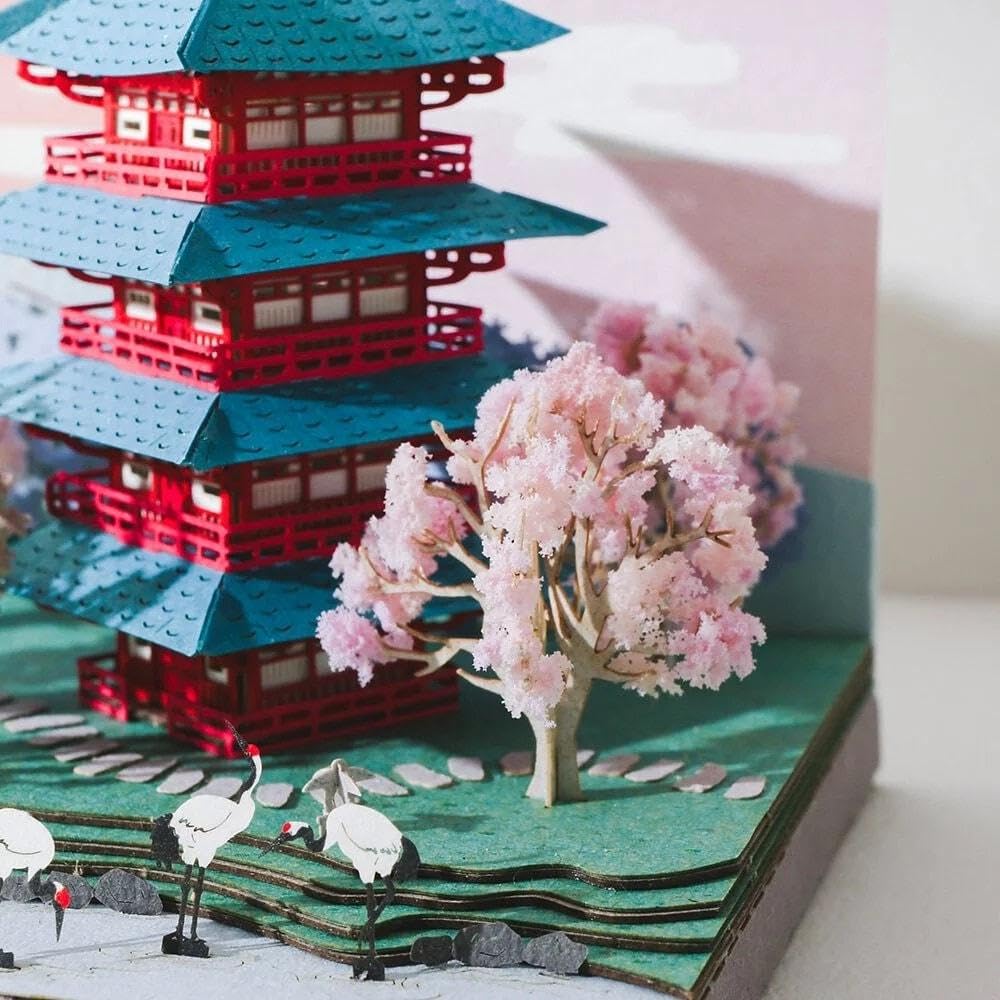 DIY Paper Craft Kit 3D Paper Crafts Mount Fuji Landscape 3D Origami Kits Paper Cut Best Birthday Gifts Creative Gift Ideas Return Gifts