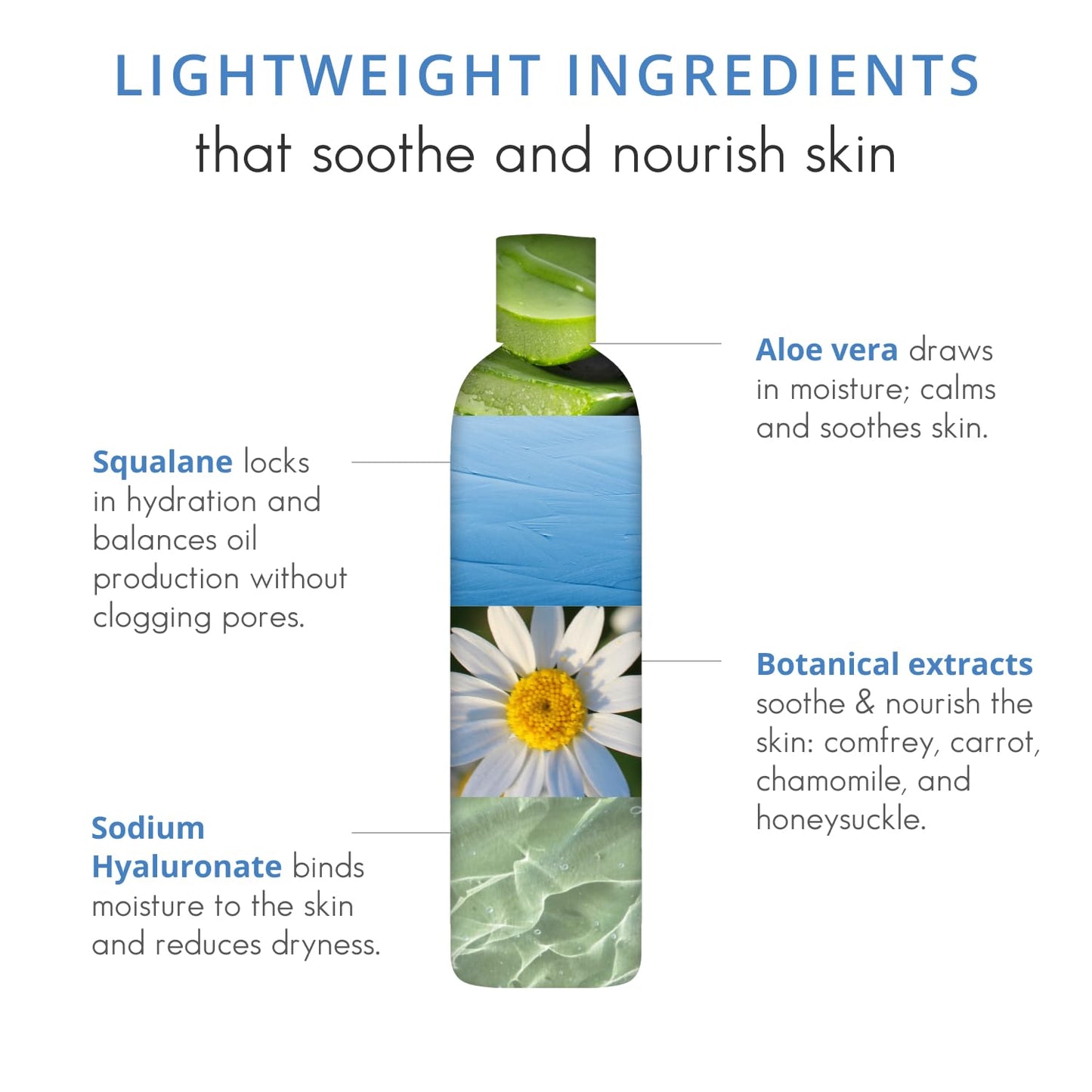 Almond Clear Soothing Daily Moisturizer | Lightweight Hydrating Moisturizer for Acne-Prone Skin on Face and Body | Mandelic Acid, Aloe Vera, Squalane, Hyaluronic Acid & Botanical Extracts | 6.7 oz