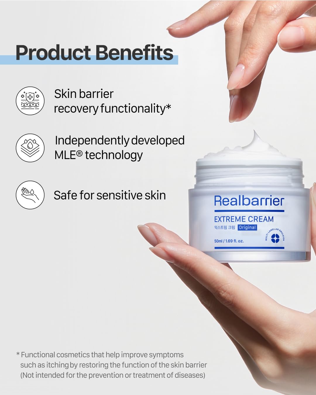 Real Barrier Extreme Cream 50 ml - Rich Anti-Ageing Moisturising Cream with Hyaluronic Acid and Ceramides - K-Beauty for Sensitive Skin