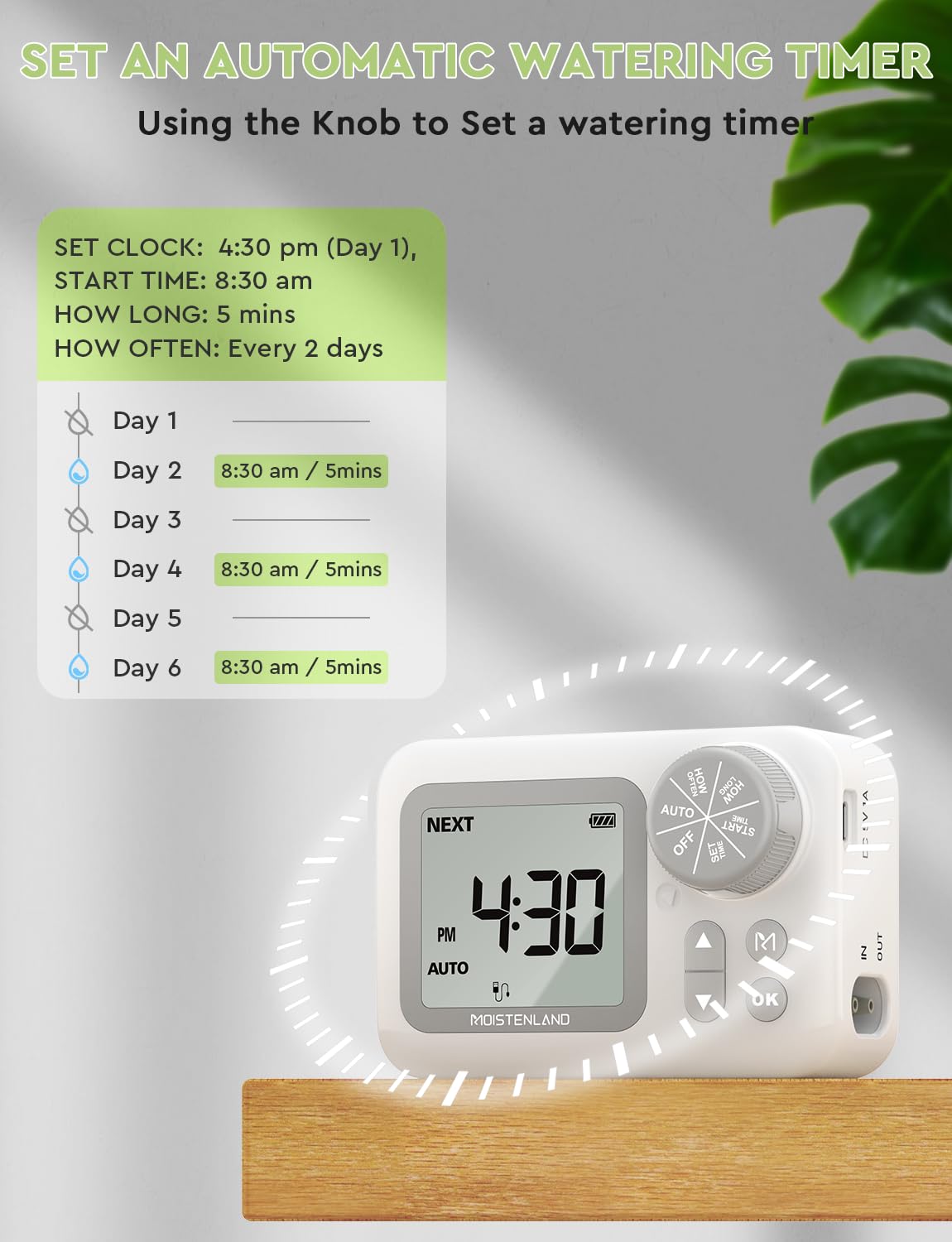 [2025 Upgraded] Automatic Drip Irrigation Kit, 15 Potted Indoor Houseplants Support, Indoor Automatic Watering System for Plants, with Digital Programmable Water Timer