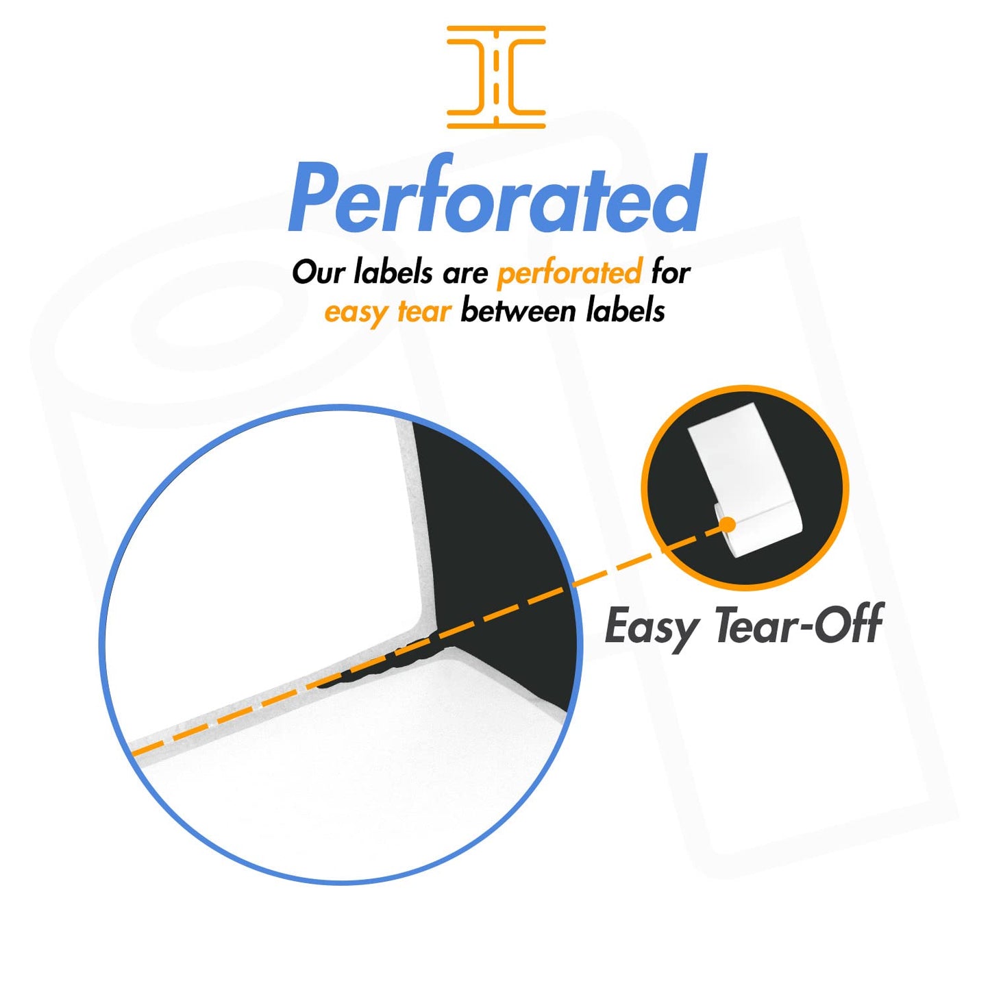 OfficeSmartLabels – 1" x 1" Removable Square Direct Thermal Labels - Compatible with Rollo & Zebra Desktop Printers and More – 1” Core; Perforated, Water & Oil Resistant [4 Rolls, 5520 Labels]