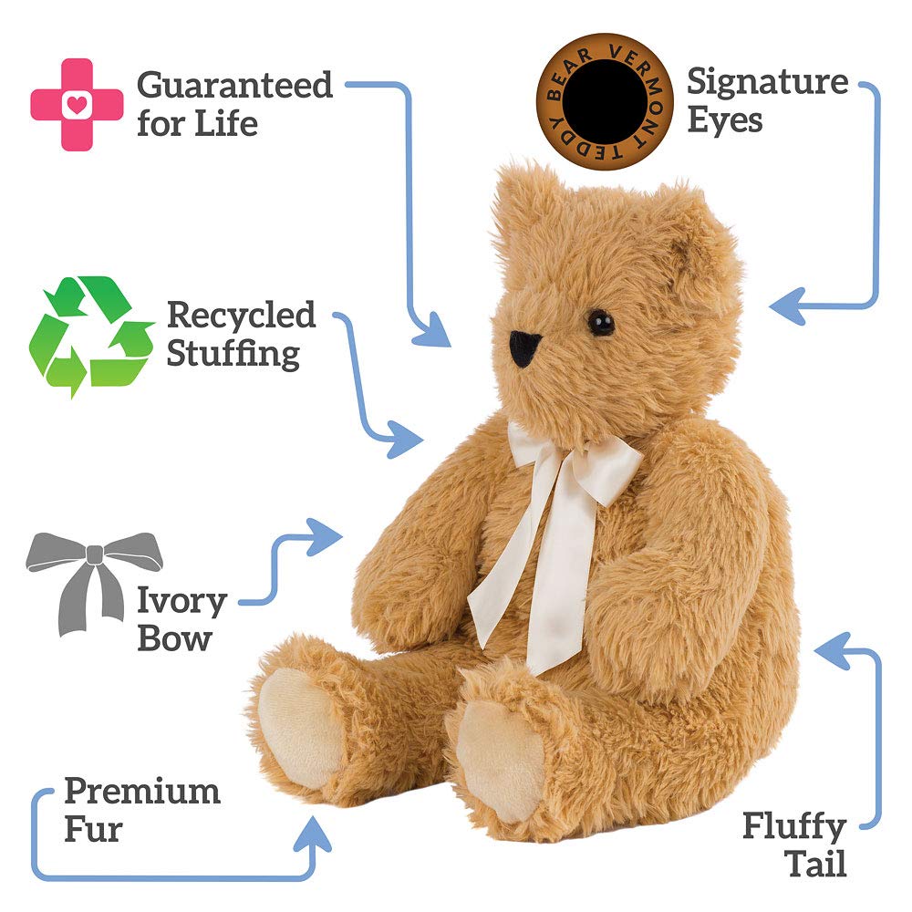 Vermont Teddy Bear Stuffed Animal - 20 Inch Brown Bear Plush Toy - Fluffy and Huggable Collectible Teddy Bear for Kids & Adults - Perfect for Soft Cuddles, Gifts, Christmas & Baby Showers