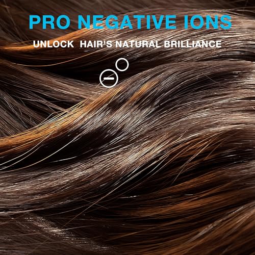 Tresses Touch Hair Blow Dryer 150000 RPM, 200 Million Negative Ionic Blow Professional Hair Dryer with Diffuser, 3 Temps/2 Speeds, 6.56 Ft Cord Fast Drying and Portable for Home Traveling, Black