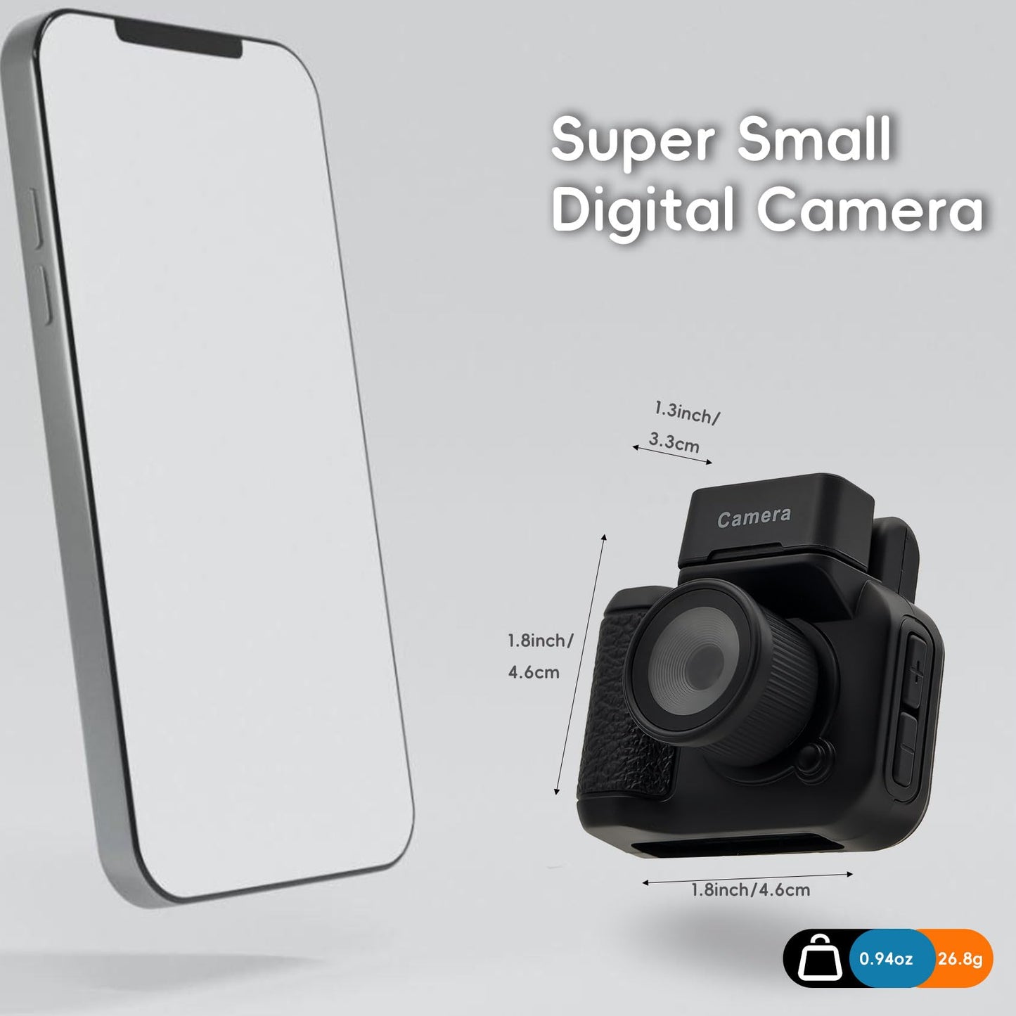 Digital Camera with 1.4 in LCD Screen 1080P 32GB Card Charging Base Monoreflexes Shaped CMOS Compact Portable Video Recorder Easy to Operate (Black)