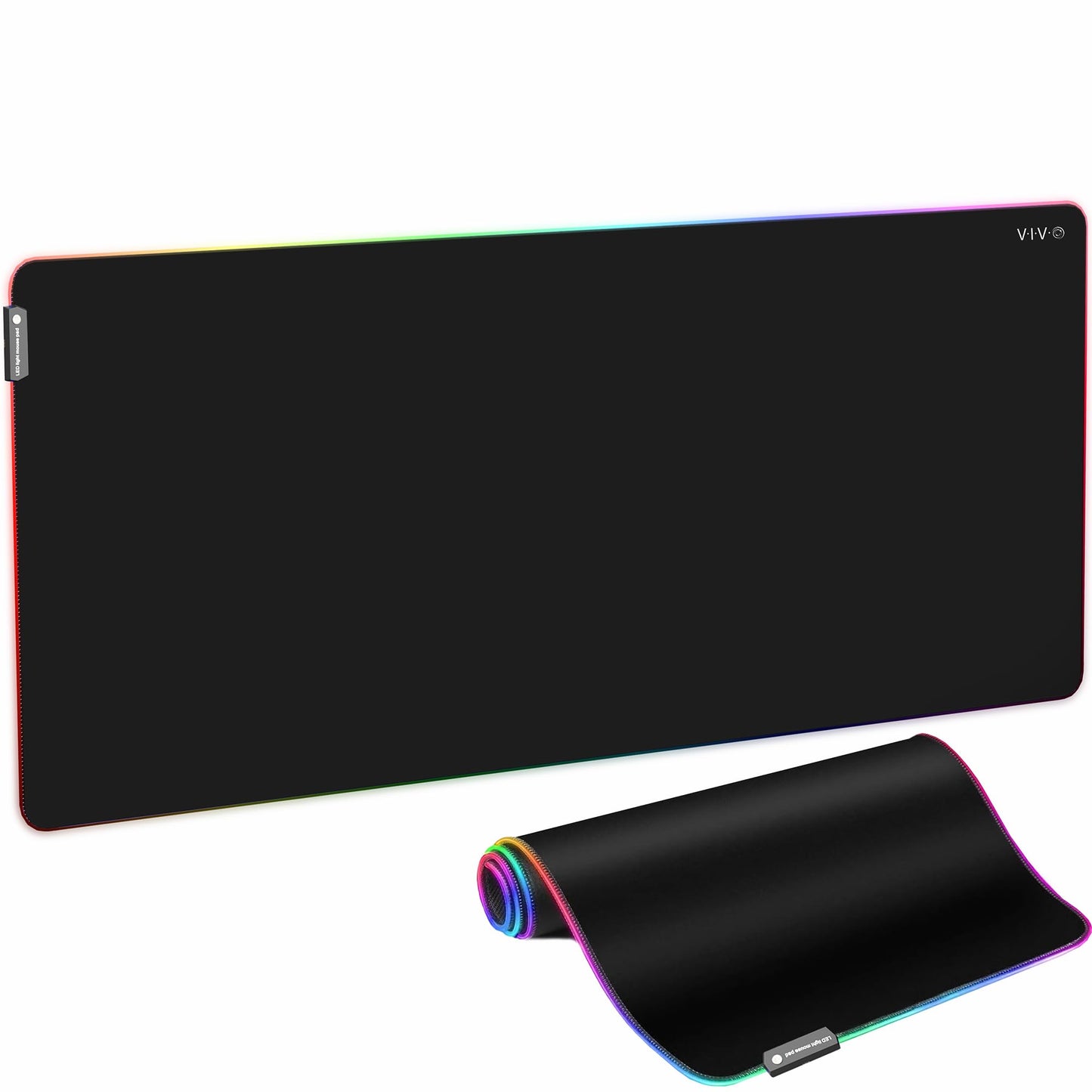 VIVO Large 60 x 30 inch Full Size Desk Pad with RGB Lighting for Office Ambience and Immersive Gaming, Oversized Mouse Pad Table Top Cover, 12 Color Modes, Non-Slip Base, Black, DESK-PAD60-30