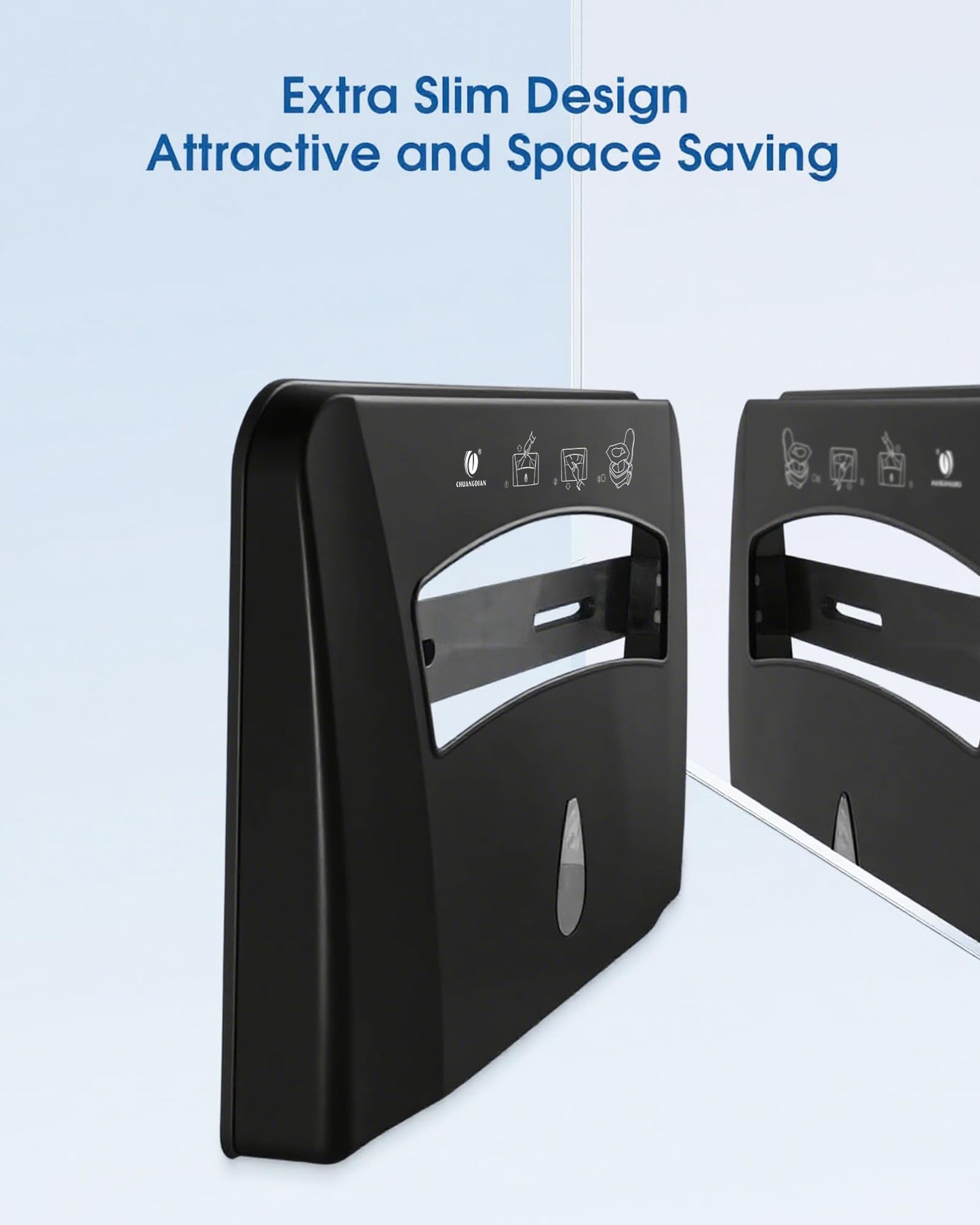CHUANGDIAN Toilet Seat Cover Dispenser, Dark Grey, 2-Pcs