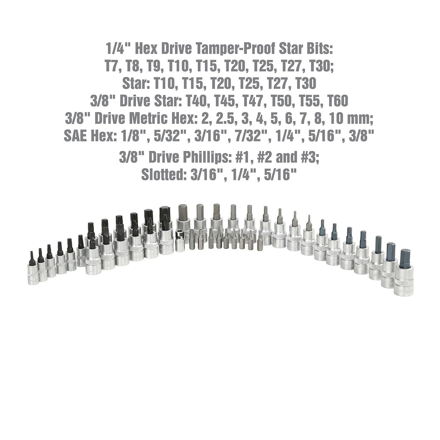 OEMTOOLS 23992 44-Piece Torx Socket Set, Ideal Torx Bit Set for Automotive Work, Heat Treated Alloy Steel Set, Posi-Grip Design, Rust-Resistant Finish, Tool Box Organizer EVA Tray Include