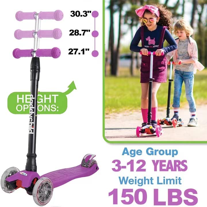 3-Wheel Kids Scooter for Toddlers 3-14, Light-Up Wheels, Mini Scooter for Boys & Girls