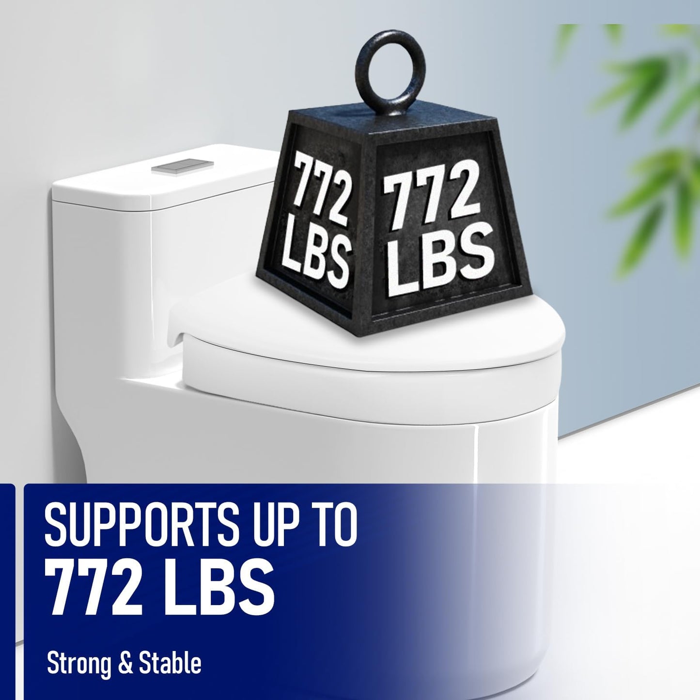 Raised Toilet Seat 3 Inch for Standard Elongated Toilets 18–19 Inch Bowl Length, Not Compatible with Round or One-Piece Toilets, Slow-Close Lid, Non-Slip Stable Design, 772 lb Capacity