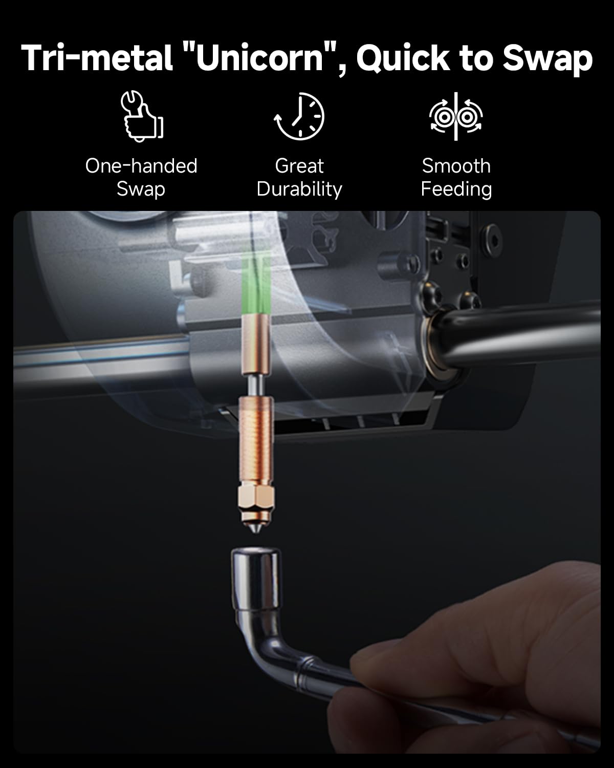 Creality Official K1C Nozzle, Unicorn Quick-Swap 0.4mm, 0.6mm, 0.8mm 4PCS Nozzle Kit Copper Alloy and Hardened Steel 3D Printer Nozzle for K1 SE, Ender 3 V3, Ender 3 V3 Plus