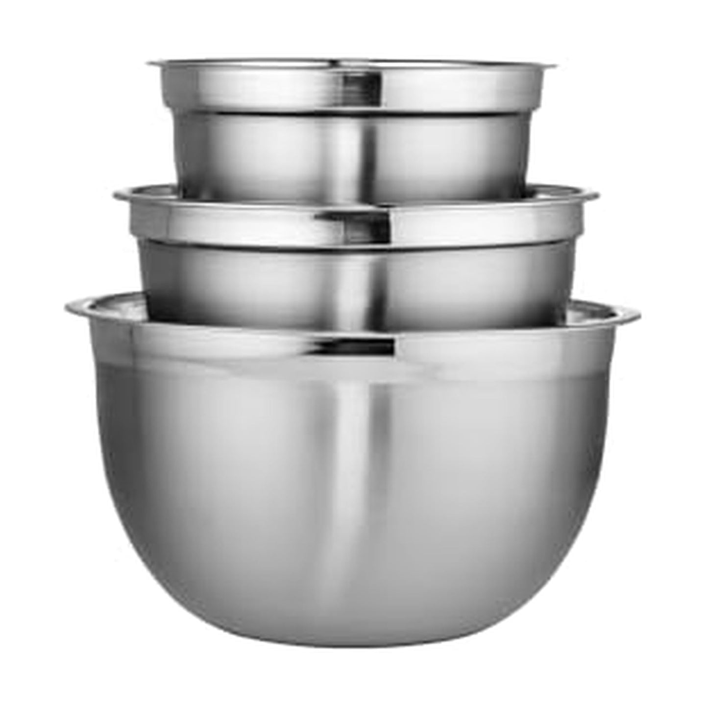Chicago Metallic Stainless Steel Bowls, Versatile Nesting Mixing Bowls for Every Kitchen Task, Set of 3