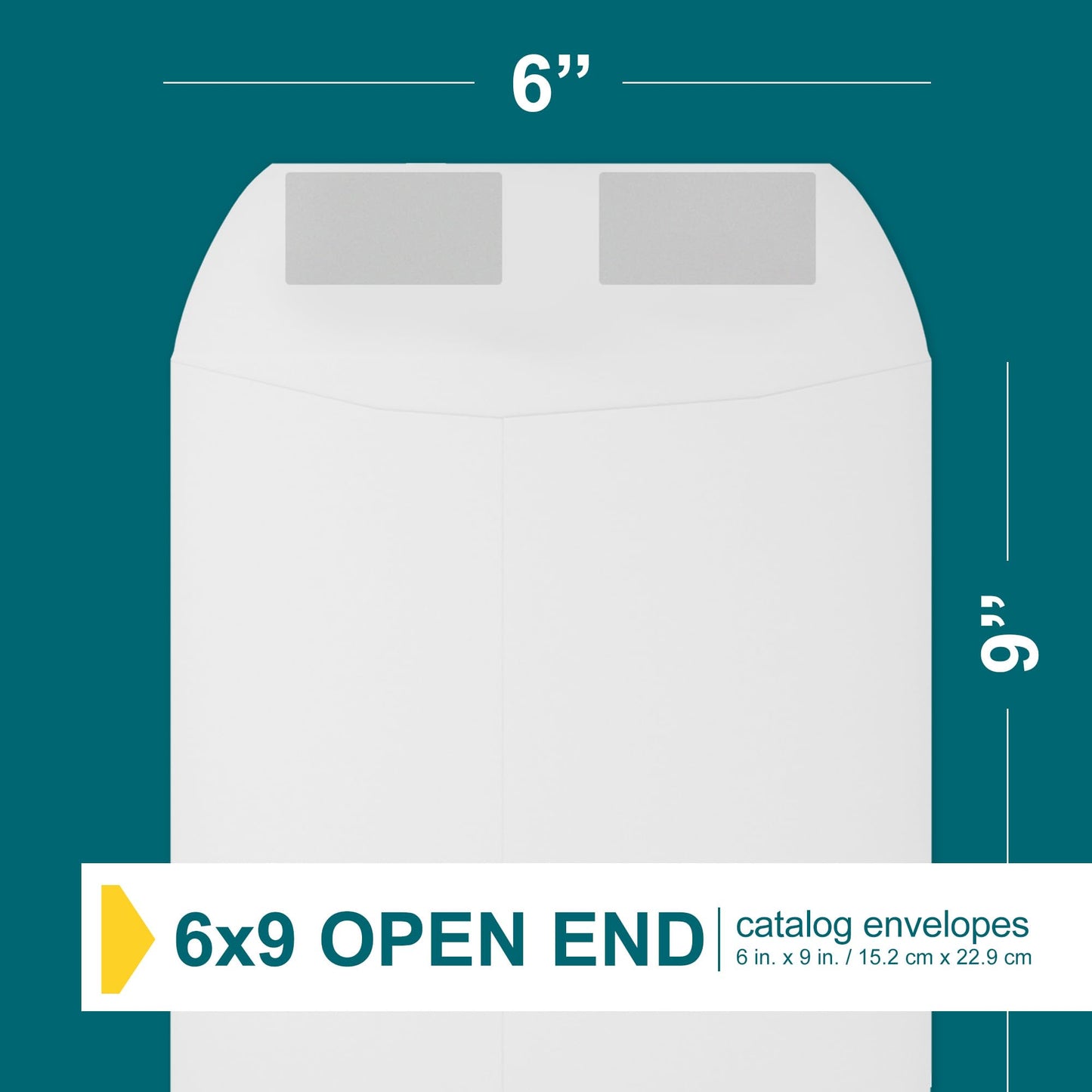 6x9 Catalog Envelopes - 500 Pack - Open End Mailing Envelopes Bulk for Catalogs, Presentations, Newsletters - Plain Envelopes 6x9 with Gummed Seal - Bright White 28lb Heavyweight Paper
